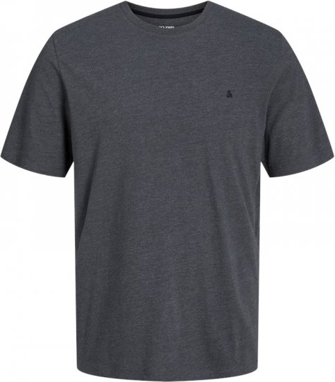 Jack & Jones PAULOS T-Shirt Dark Grey Melange - Тениски - мъжки тениски големи размери