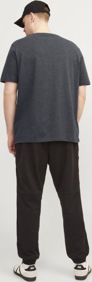 Jack & Jones PAULOS T-Shirt Dark Grey Melange - Тениски - мъжки тениски големи размери