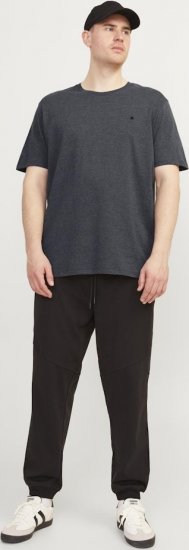 Jack & Jones PAULOS T-Shirt Dark Grey Melange - Тениски - мъжки тениски големи размери