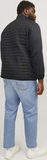 Jack & Jones MULTI SET-IN Sleeves Quilted Jacket With Collar Black - Якета - мъжки якета големи размери