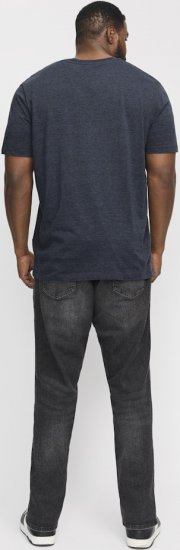 Jack & Jones ORGANIC T-Shirt Navy Blazer/Melange - Тениски - мъжки тениски големи размери