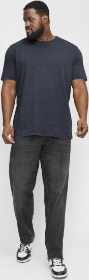 Jack & Jones ORGANIC T-Shirt Navy Blazer/Melange - Тениски - мъжки тениски големи размери