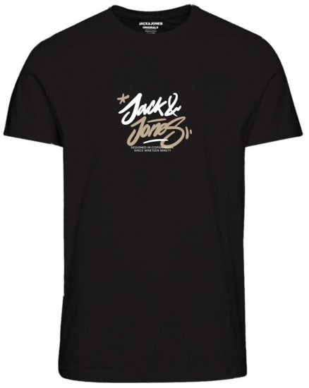 Jack & Jones JORSEQUOIA T-Shirt Black - Тениски - мъжки тениски големи размери