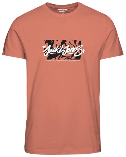 Jack & Jones JORSEQUOIA T-Shirt Canyon Sunset - Тениски - мъжки тениски големи размери