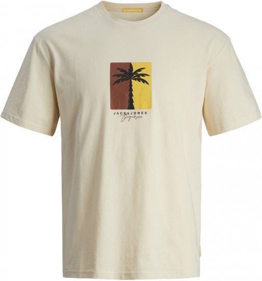 Jack & Jones JORMARBELLA BRANDING TEE SS Buttercream - Тениски - мъжки тениски големи размери