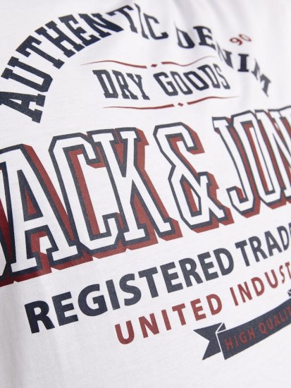 Jack & Jones JJELOGO O-Neck T-Shirt White - Тениски - мъжки тениски големи размери
