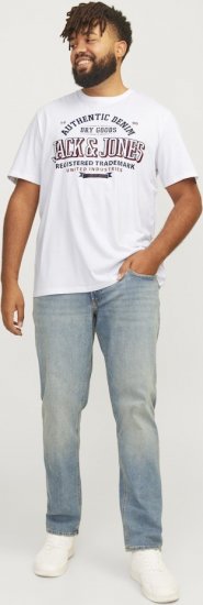 Jack & Jones JJELOGO O-Neck T-Shirt White - Тениски - мъжки тениски големи размери