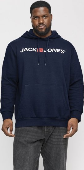 Jack & Jones CORP OLD LOGO REG FIT Hoodie Navy Blazer - Суичъри & cуичъри с качулка - мъжки суичъри големи размери