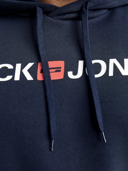 Jack & Jones CORP OLD LOGO REG FIT Hoodie Navy Blazer - Суичъри & cуичъри с качулка - мъжки суичъри големи размери
