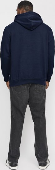 Jack & Jones CORP OLD LOGO REG FIT Hoodie Navy Blazer - Суичъри & cуичъри с качулка - мъжки суичъри големи размери