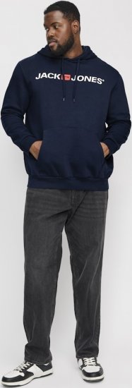 Jack & Jones CORP OLD LOGO REG FIT Hoodie Navy Blazer - Суичъри & cуичъри с качулка - мъжки суичъри големи размери