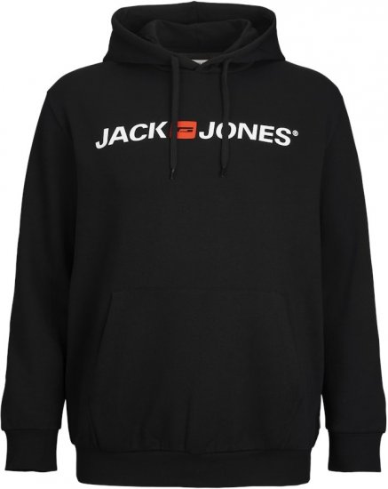 Jack & Jones CORP OLD LOGO REG FIT Hoodie Black - Суичъри & cуичъри с качулка - мъжки суичъри големи размери