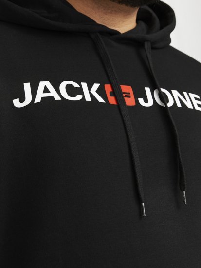 Jack & Jones CORP OLD LOGO REG FIT Hoodie Black - Суичъри & cуичъри с качулка - мъжки суичъри големи размери