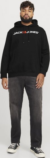 Jack & Jones CORP OLD LOGO REG FIT Hoodie Black - Суичъри & cуичъри с качулка - мъжки суичъри големи размери