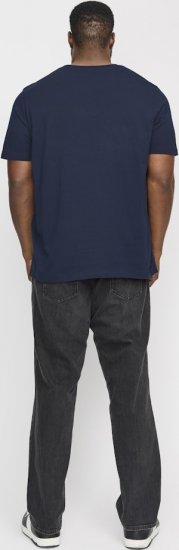 Jack & Jones LOGO O-Neck T-Shirt Dark Blue - Тениски - мъжки тениски големи размери