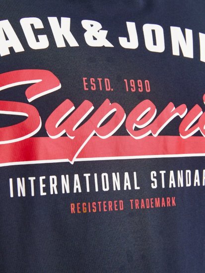 Jack & Jones LOGO O-Neck T-Shirt Dark Blue - Тениски - мъжки тениски големи размери