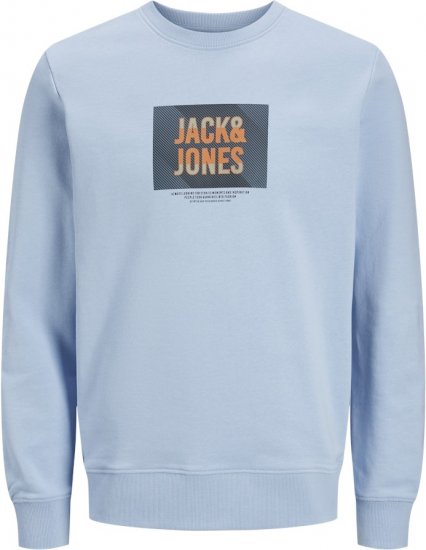 Jack & Jones HUDSON Sweatshirt Chambray Blue - Суичъри & cуичъри с качулка - мъжки суичъри големи размери