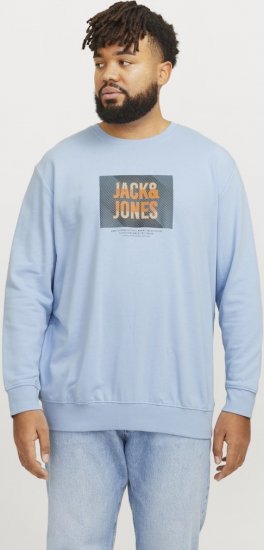 Jack & Jones HUDSON Sweatshirt Chambray Blue - Суичъри & cуичъри с качулка - мъжки суичъри големи размери