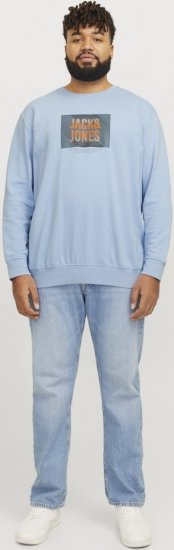 Jack & Jones HUDSON Sweatshirt Chambray Blue - Суичъри & cуичъри с качулка - мъжки суичъри големи размери