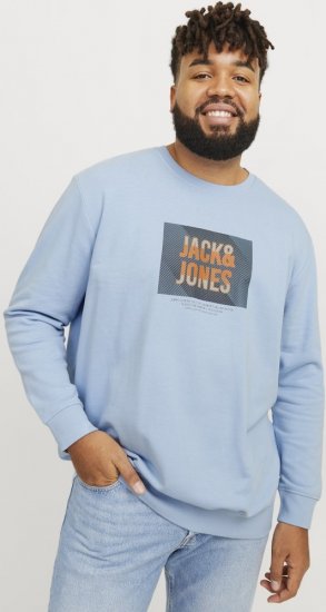 Jack & Jones HUDSON Sweatshirt Chambray Blue - Суичъри & cуичъри с качулка - мъжки суичъри големи размери