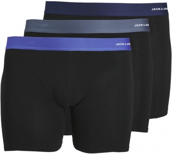 Jack & Jones Nick Bamboo Trunks 3-Pack Violet/Dazzling blue - Бельо & Бански шорти - Мъжко бельо големи размери
