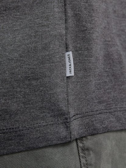 Jack & Jones ORGANIC T-Shirt Dark Grey Melange - Тениски - мъжки тениски големи размери