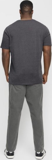 Jack & Jones ORGANIC T-Shirt Dark Grey Melange - Тениски - мъжки тениски големи размери