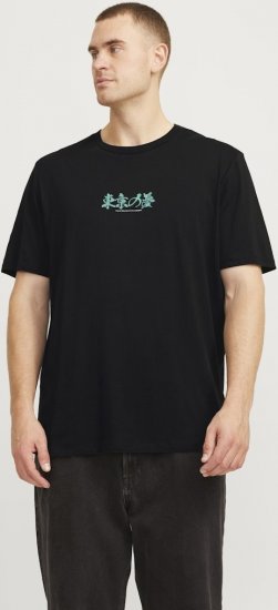 Jack & Jones Dreams Front & Back Print Crew Neck T-Shirt Black - Тениски - мъжки тениски големи размери