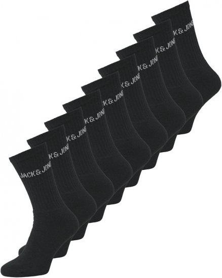 Jack & Jones REGEN Tennis Socks 9-Pack Black - Чорапи - мъжки Чорапи големи размери