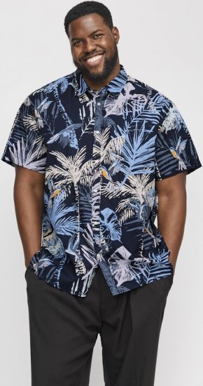 Jack & Jones Hawaii AOP Shirt Blue - Ризи - мъжки ризи големи размери