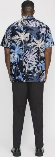 Jack & Jones Hawaii AOP Shirt Blue - Ризи - мъжки ризи големи размери