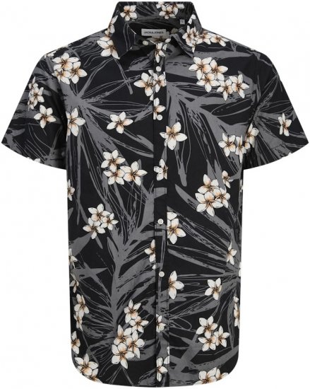 Jack & Jones Hawaii AOP Shirt Black - Ризи - мъжки ризи големи размери