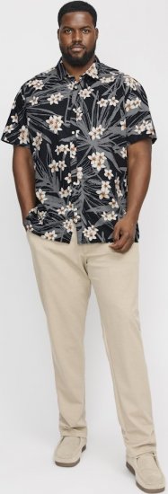 Jack & Jones Hawaii AOP Shirt Black - Ризи - мъжки ризи големи размери