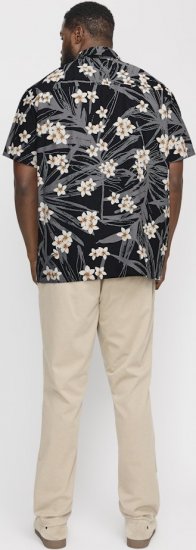 Jack & Jones Hawaii AOP Shirt Black - Ризи - мъжки ризи големи размери