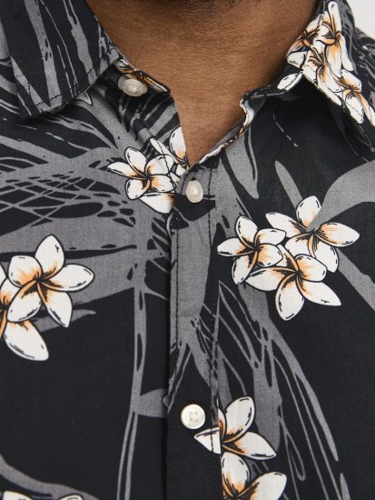 Jack & Jones Hawaii AOP Shirt Black - Ризи - мъжки ризи големи размери