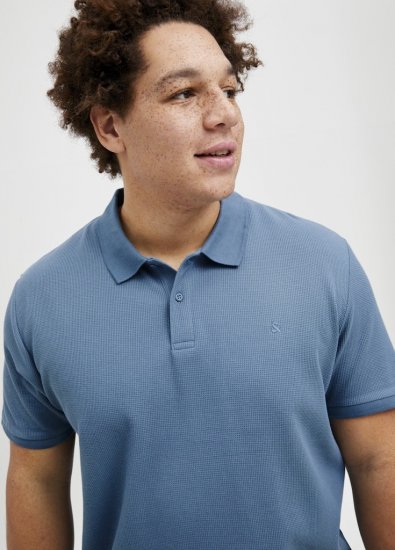Jack & Jones AUSTIN CLASSIC Polo Blue - Поло тениски - мъжки тениски с яка големи размери