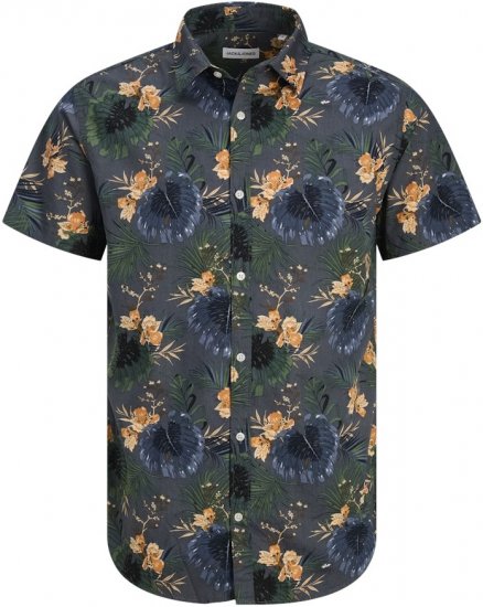Jack & Jones Hawaii AOP Shirt Grey - Ризи - мъжки ризи големи размери