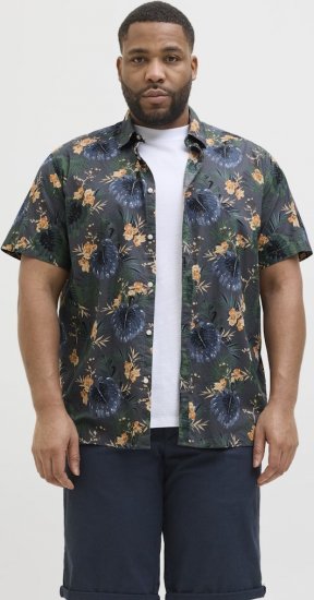 Jack & Jones Hawaii AOP Shirt Grey - Ризи - мъжки ризи големи размери