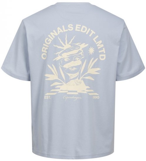 Jack & Jones Bellagio Collage Crew Neck T-Shirt Skyway - Тениски - мъжки тениски големи размери