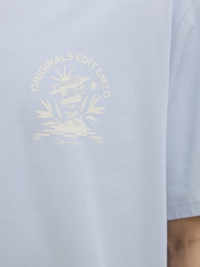 Jack & Jones Bellagio Collage Crew Neck T-Shirt Skyway - Тениски - мъжки тениски големи размери