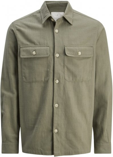 Jack & Jones Raymond Spring Long Sleeve Overshirt Green - Ризи - мъжки ризи големи размери