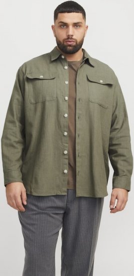 Jack & Jones Raymond Spring Long Sleeve Overshirt Green - Ризи - мъжки ризи големи размери