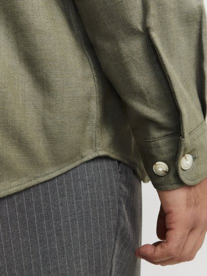 Jack & Jones Raymond Spring Long Sleeve Overshirt Green - Ризи - мъжки ризи големи размери