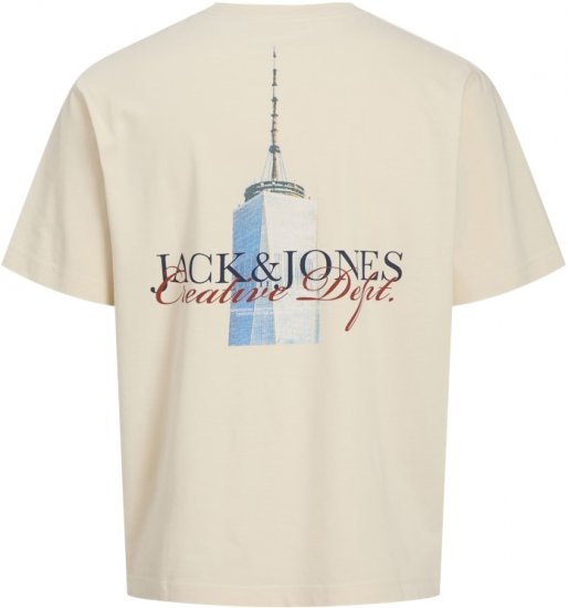 Jack & Jones Boston Photo Crew Neck T-Shirt Antique White - Тениски - мъжки тениски големи размери