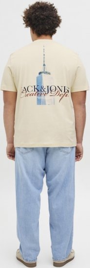 Jack & Jones Boston Photo Crew Neck T-Shirt Antique White - Тениски - мъжки тениски големи размери