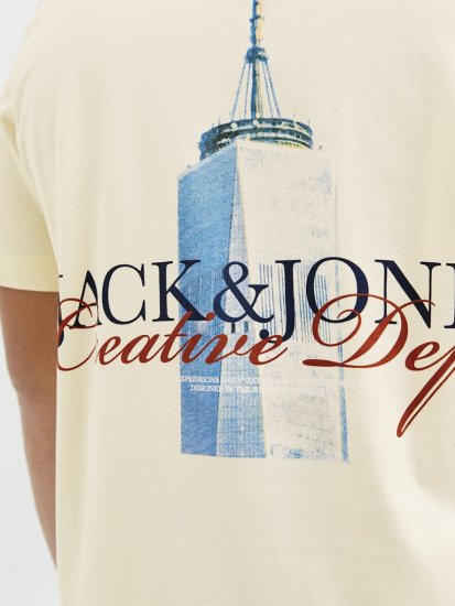 Jack & Jones Boston Photo Crew Neck T-Shirt Antique White - Тениски - мъжки тениски големи размери