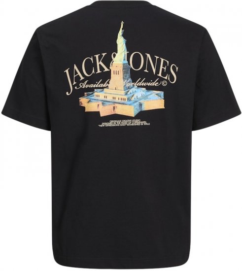 Jack & Jones Boston Photo Crew Neck T-Shirt Black - Тениски - мъжки тениски големи размери