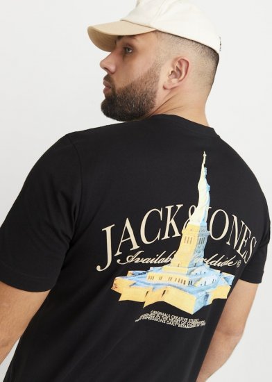 Jack & Jones Boston Photo Crew Neck T-Shirt Black - Тениски - мъжки тениски големи размери