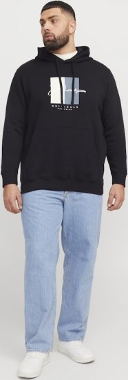 Jack & Jones Frederiksberg Box Script Hoodie Black - Суичъри & cуичъри с качулка - мъжки суичъри големи размери