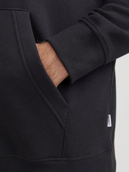 Jack & Jones Frederiksberg Box Script Hoodie Black - Суичъри & cуичъри с качулка - мъжки суичъри големи размери